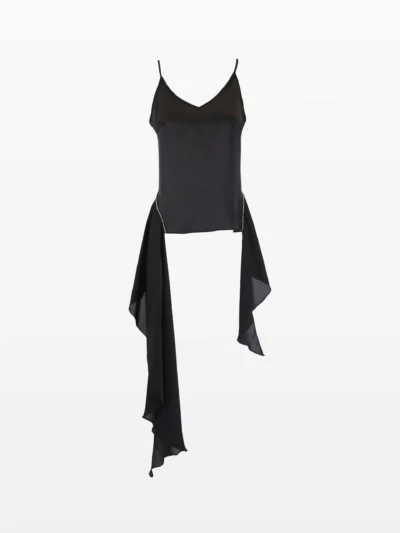 Top cnegru cu bretele