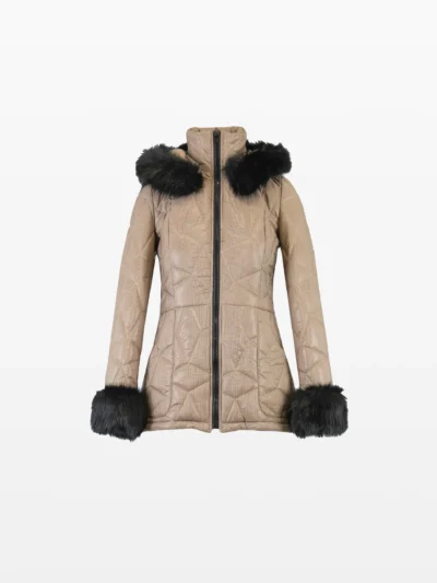 Jachetă matlasată bej