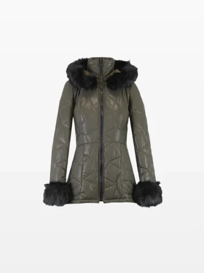 Jachetă matlasată verde