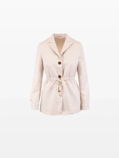 Sacou Cămașă cu Șnur, crem