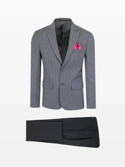 Costum Inedit Grey Striped