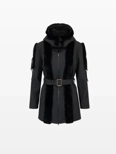 Jachetă femei cu inserții de blană