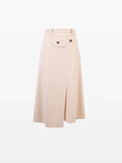 Fustă asimetrica cu dungi