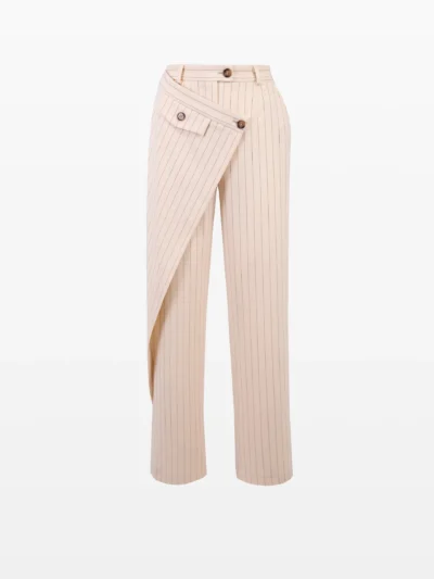 Pantalon asimetric cu dungi