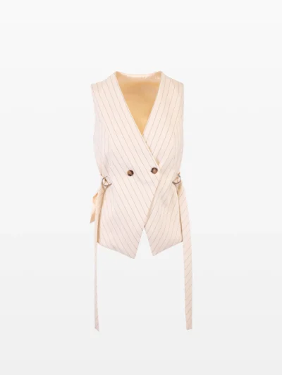 Vestă bej cu dungi