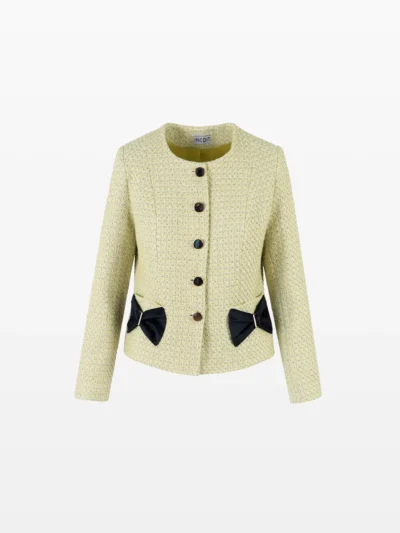 Sacou femei verde cu fundițe